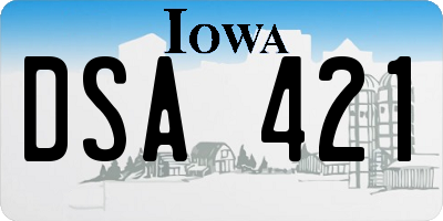 IA license plate DSA421