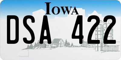 IA license plate DSA422