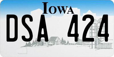 IA license plate DSA424