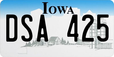 IA license plate DSA425