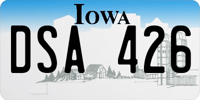 IA license plate DSA426