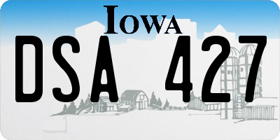 IA license plate DSA427