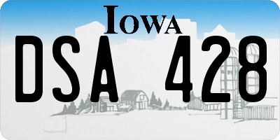 IA license plate DSA428