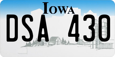 IA license plate DSA430