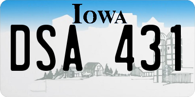 IA license plate DSA431