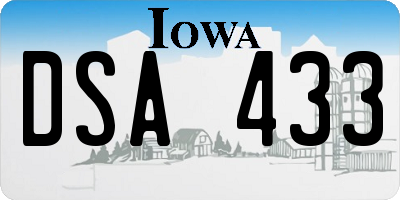 IA license plate DSA433