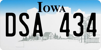 IA license plate DSA434