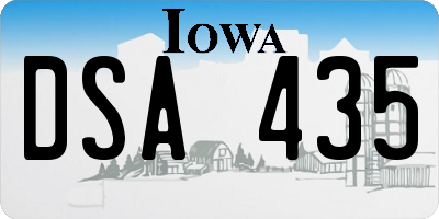 IA license plate DSA435