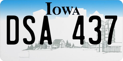 IA license plate DSA437