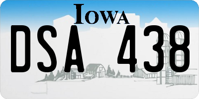 IA license plate DSA438