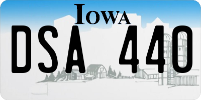 IA license plate DSA440