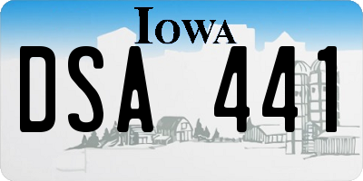 IA license plate DSA441
