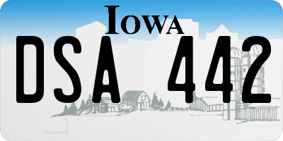 IA license plate DSA442