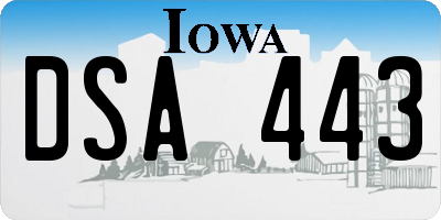 IA license plate DSA443