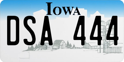 IA license plate DSA444