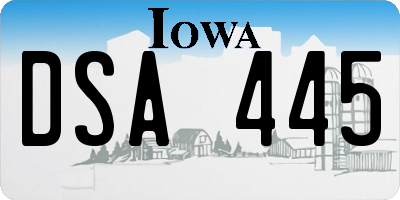 IA license plate DSA445