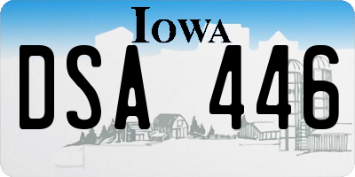 IA license plate DSA446