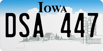 IA license plate DSA447