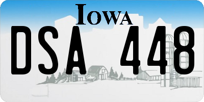 IA license plate DSA448