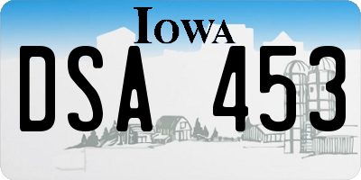 IA license plate DSA453