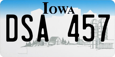 IA license plate DSA457