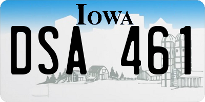 IA license plate DSA461