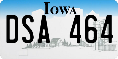 IA license plate DSA464