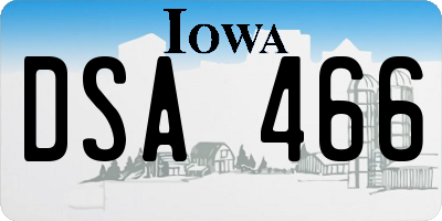 IA license plate DSA466