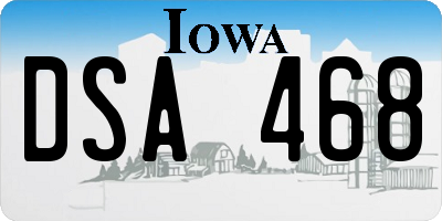 IA license plate DSA468