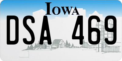 IA license plate DSA469