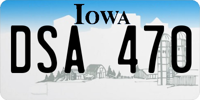IA license plate DSA470