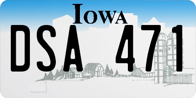IA license plate DSA471