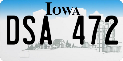 IA license plate DSA472