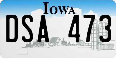 IA license plate DSA473