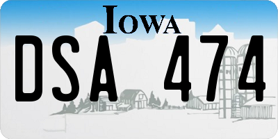 IA license plate DSA474