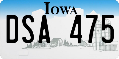 IA license plate DSA475