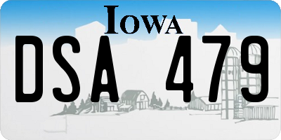 IA license plate DSA479