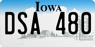 IA license plate DSA480