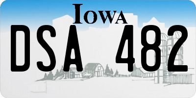 IA license plate DSA482