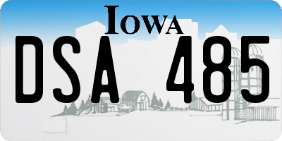 IA license plate DSA485