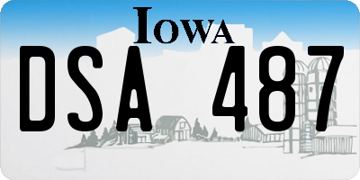 IA license plate DSA487