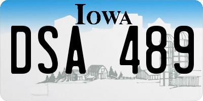 IA license plate DSA489