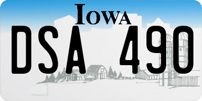 IA license plate DSA490