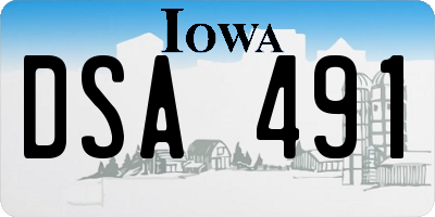 IA license plate DSA491