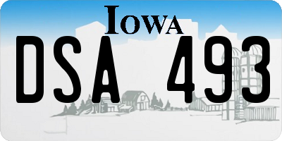 IA license plate DSA493