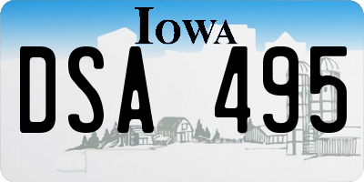 IA license plate DSA495