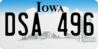 IA license plate DSA496