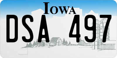 IA license plate DSA497
