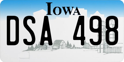 IA license plate DSA498