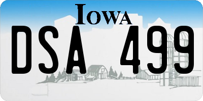 IA license plate DSA499